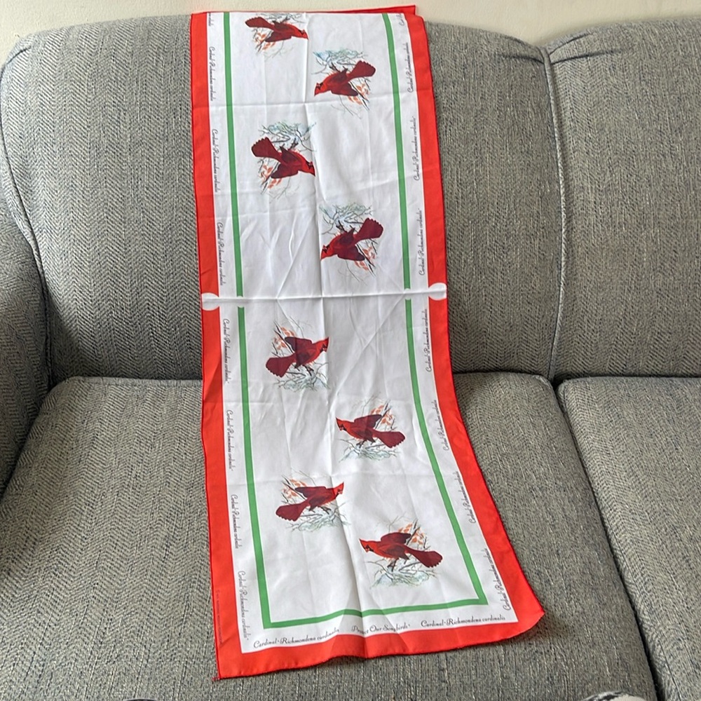 Vintage Cardinal Scarf 1975 Wildlife Federation